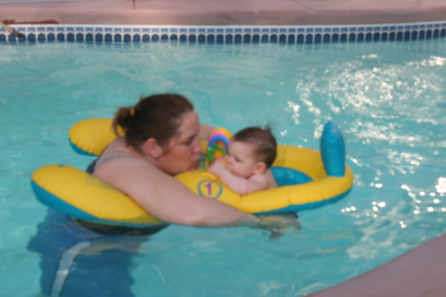 swimming with mommy